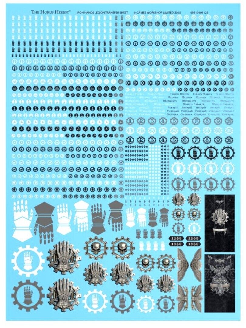 Iron Hands Legion Transfer Sheet Forge World Warhammer Horus Heresy